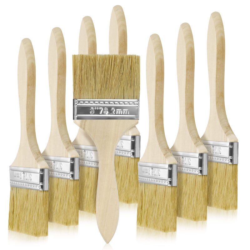 UPlama Paint and Chip Paint Brushes for Paint, Stains, Varnishes, Watercolor, Wood, Wall, Furniture-Brush Cleaner (36, 3 inch) - Image 1